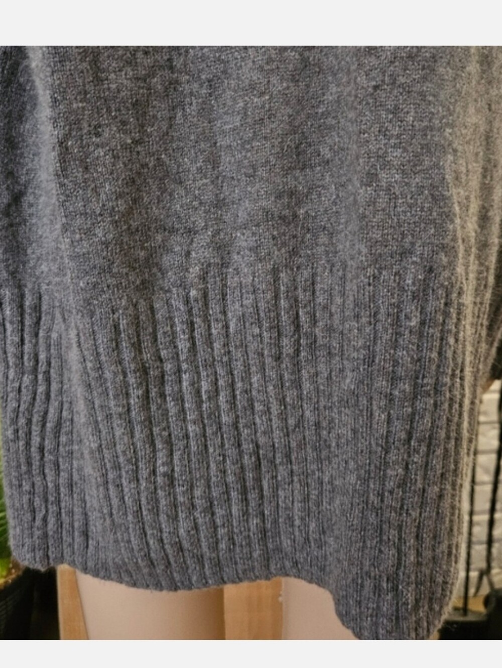 Aritzia Talula Charcoal Gray Open Front Cardigan Long Line Angora Cashmere Blend - Picture 9 of 13